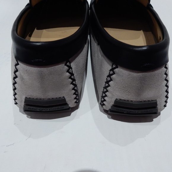 Sergio Rossi Gray Suede & Black Leather Drivers in UK 6 / US 7 / EU 39 - Picture 4 of 7